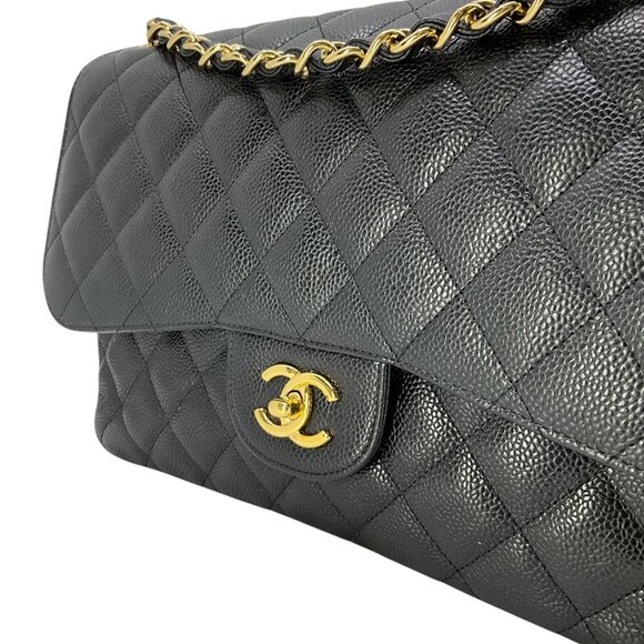 Chanel Quilted Caviar Jumbo Classic Double Flap Bag LIKE-NEW - Picture 6 of 11